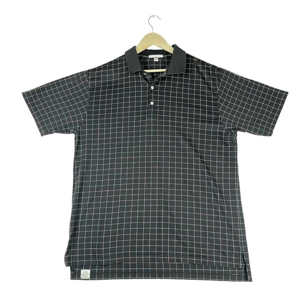 VTG Peter Millar polo pearl button‎ shirt plaid preppy size L